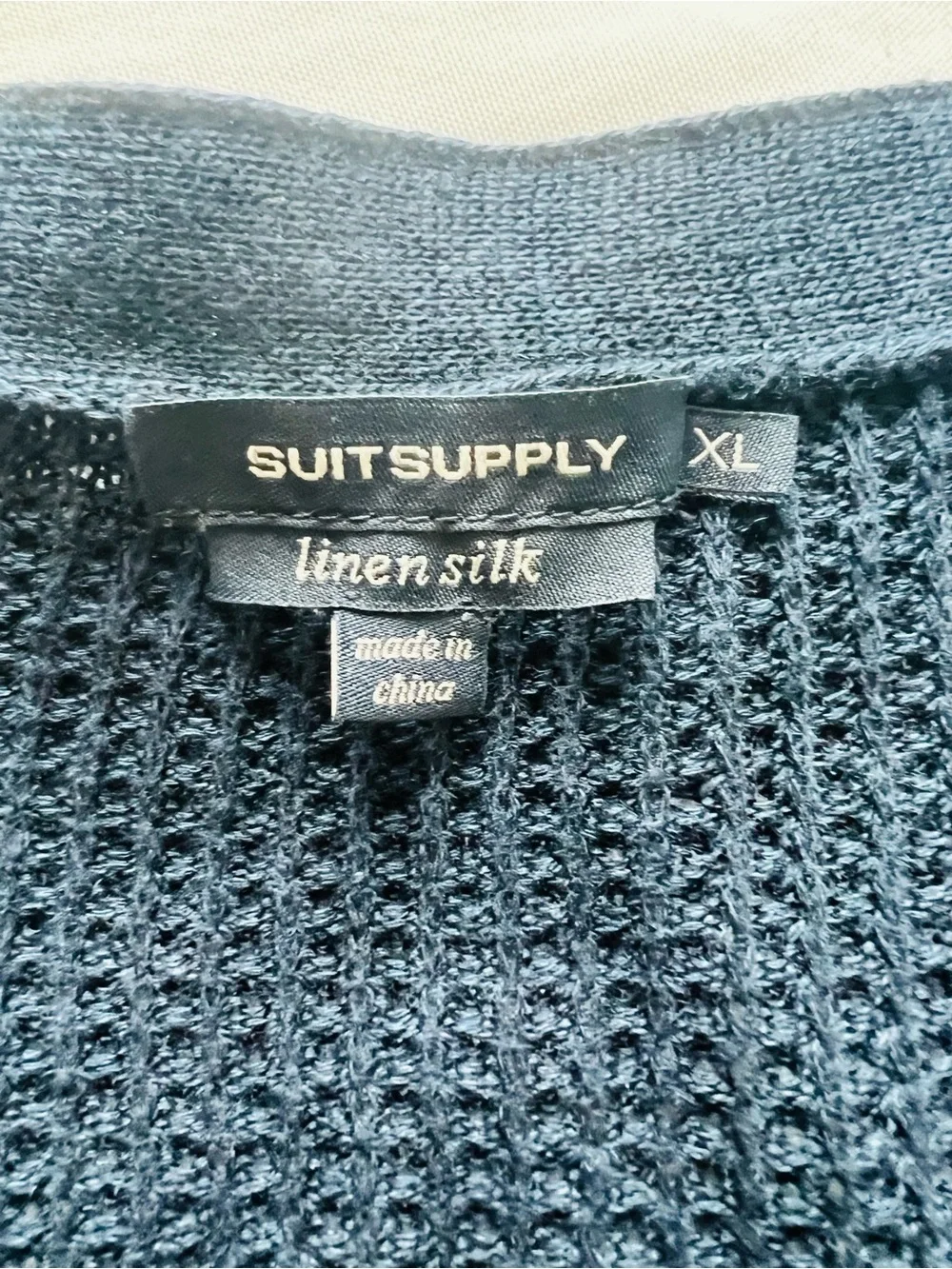 Suitsupply Deep Blue V-Neck Button Cardigan